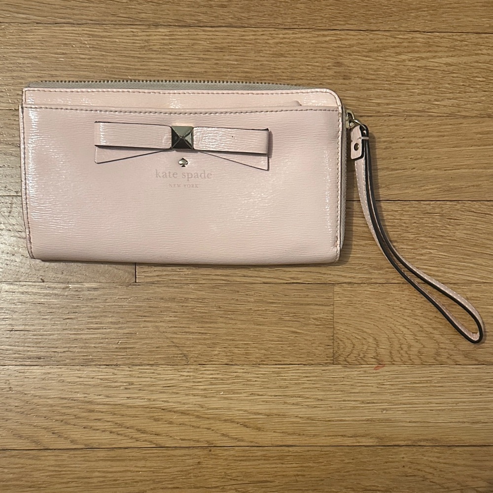 Kate Spade Pale Pink Bow Wristlet